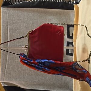 NWT Patricia Nash Red Leather Kiss Crossbody Handbag